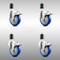Service Caster 4 Inch 316SS Blue Poly Swivel 1-1/2 Inch Expanding Stem Caster Set Lock Brake SCC-SS316TTLEX20S414-PPUB-BLUE-112-4 - alternate 1